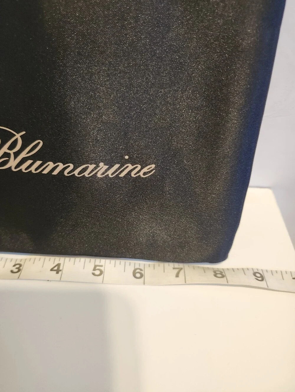 NEW, Never Used Blumarine Black Satin Zipper Cosmetic Bag 8